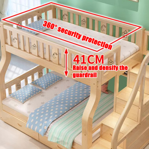 Lit superposé en bois massif écologique et durable pour enfants, construction robuste, pour chambre à coucher et usage scolaire - Product Image 6