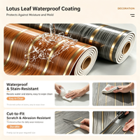 Film Décoratif Autocollant Épais Imperméable XPE/PVC à Motif Géométrique avec Détails Dorés pour la Rénovation Murale (Vente en Gros)