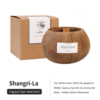 Bougie aromatique en cire de soja naturelle avec mèche en bois pour souvenir de mariage, boîte cadeau, bougie parfumée en coquille de noix de coco