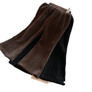 Baby Girl Corduroy Flared <b>Pants</b> Fleece <b>Lined</b> Thick Long Casual Korean Style Solid Color Cotton Fabric Autumn Winter - Product Image 5