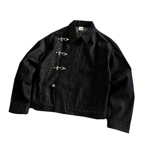 Chaqueta Squirorkop Personalizada de Algodón Twill Vaquero con Cierre de <span class=keywords><strong>Bombero</strong></span> <span class=keywords><strong>para</strong></span> <span class=keywords><strong>Hombre</strong></span>, Chaqueta Pesada Estilo Urbano Vintage con Cremallera - Product Image 4