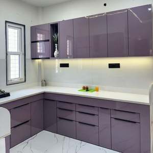 Factory Price Wholesale <b>Wooden</b> Kitchen Cabinets Modern New Designs Shaker Kitchen Furniture with High Gloss Doors - Product Image 2