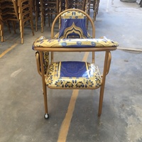 CH-C07, De Luxe Sur Mesure Coran Renversé En Métal Église Culte Musulman Prière Chaise Pliante Mosquée Chaises Avec Livre Sac