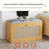 Banco Moderno de Bambú Extensible y Duradero para Cambiar Zapatos, con 2 Estantes, para Sala de Estar, Entrada, Mueble para el Hogar, Capacidad para 11 Pares, Estilo Lujoso