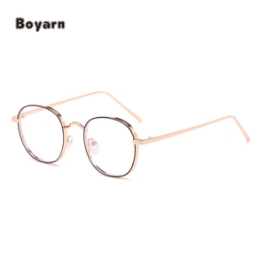 Boyarn <span class=keywords><strong>Vintage</strong></span> <span class=keywords><strong>Photo</strong></span>-Gris Optique Lunettes Cadre Métal Rond Ordinateur Lunettes Photochromiques Anti Lumière Bleue Blocage Lunettes - Product Image 2