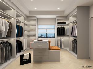 <span class=keywords><strong>Dressing</strong></span> contemporain élégant avec un grand espace de rangement et des étagères modulaires pour la rénovation de chambres résidentielles de luxe - Product Image 2