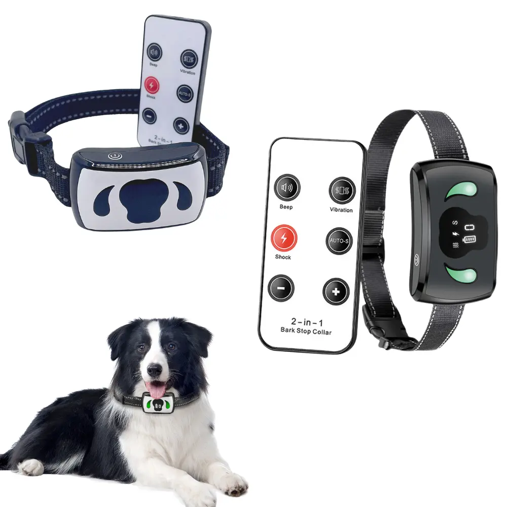 Collier anti-aboiement pour chien étanche Ipx7 collier de dressage pour chien vibrant avec télécommande