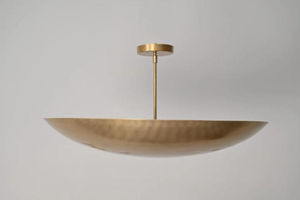 Lustre Sputnik moderne du milieu du siècle à 6 lumières, fait main, en laiton massif, avec abat-jour incurvé, pour la maison ou le bureau, luminaire de plafond LED à intensité variable - Product Image 3