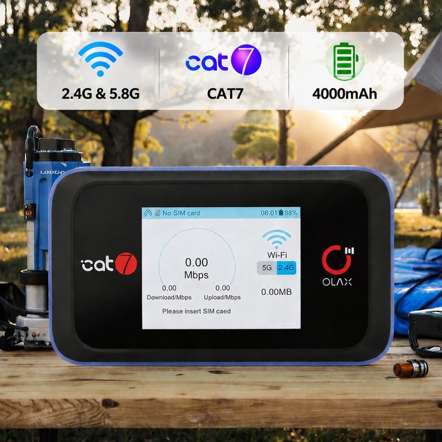 Olax Mt60 Dual Band 2.4g/5.8g Wireless Wifi Modem Router Cat7 4g 5g Wifi7 Router With Antennas Ports Global Band 300mbps Mifi