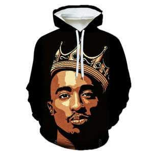 T-shirt pour homme imprimé en 3D 2Pac, <span class=keywords><strong>rappeur</strong></span>, R.I.P. Sweat à capuche <span class=keywords><strong>Tupac</strong></span> Streetwear délavé à l'acide, automne, anti-rides, ODM OEM, polaire, pull oversize - Product Image 2