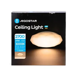 Plafonnier LED 24W 3000K, lumière chaude, faible consommation, longue durée de vie ; idéal pour l'éclairage à domicile, dans les bureaux et les espaces - Product Image 2