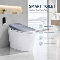 Toilette intelligente personnalisée intégrée avec bidet et couvercle argenté pour projets hôteliers et d'appartements