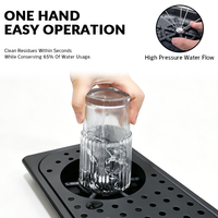 Rinse-verre moderne Cutedai pour évier de cuisine, en acier inoxydable et laiton noir laqué, garantie 3 ans, idéal pour les cafés et la maison