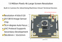 Module de caméra USB 13MP 4K 30fps avec autofocus et microphone pour PC et appareils tout-en-un Android