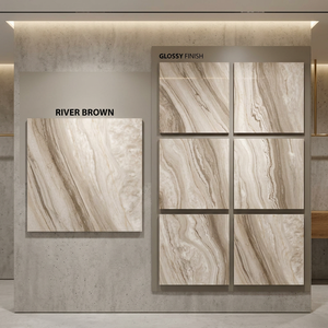 Sicilia Crema Blue Grey Polished Glazed Porcelain Floor Tiles Elegant Stone Design 32x32 Inch - Product Image 4