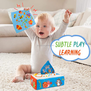 Nouveauté : Jouets sensoriels éducatifs précoces, boîte à mouchoirs magique pour <span class=keywords><strong>bébé</strong></span>, jouet boîte à mouchoirs pour <span class=keywords><strong>bébé</strong></span>, jouets Montessori pour <span class=keywords><strong>bébé</strong></span>, <span class=keywords><strong>livre</strong></span> en tissu doux en peluche - Product Image 1