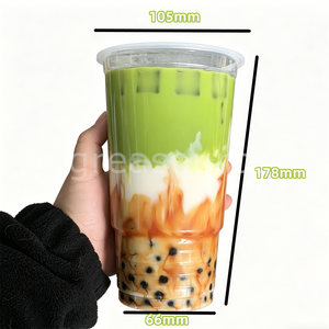 ชาไทยพลาสติกขนาด 1000 มล. แบบจำลองรักษ์โลก 2 แบบ สำหรับชานมไข่มุก ทาปิโอก้า โบบา เครื่องดื่มพรีเมียม ของตกแต่งร้านกาแฟ โชว์อาหาร - Product Image 2
