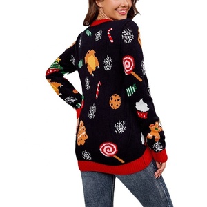 <strong>Women</strong> <strong>Christmas</strong> Tree Knitted Pullover Color Contrast Jacquard Crew Neck Long Sleeve Thick Casual <strong>Jumper</strong> - Product Image 5