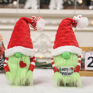 Green Thief Christmas Creature Duo with Red Knit <strong>Hats</strong> Soft Plush Figures for Xmas Tree Decoration and Festive Home Display Decor - Product Image 4