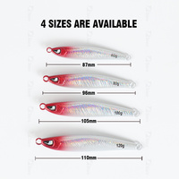 Promotion : Leurre Jig Lumineux en Métal 60g-120g pour Pêche au Bar en Eau Salée, Sardine Slider pour Rivières, Lacs, Ruisseaux, Cible Marlin