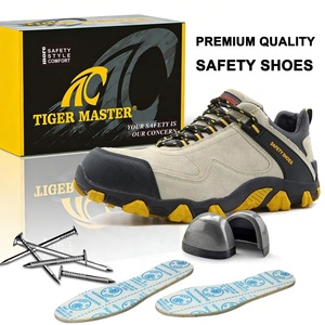 Chaussures de sécurité pour hommes, antidérapantes, résistantes à l'huile et aux acides, semelle en caoutchouc souple, doublure en cuir, embout en acier, anti-perforation, mode, randonnée, sport - Product Image 3