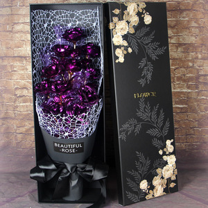 Ramo de rosas de lámina dorada <span class=keywords><strong>Regalo</strong></span> del día de San Valentín Dale rosas eternas a la novia Trae caja de <span class=keywords><strong>regalo</strong></span> - Product Image 6