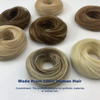 Chignon élastique 22 couleurs en cheveux naturels, postiche queue de cheval courte, chignon haut en cheveux naturels, extensions chignon donut en cheveux naturels