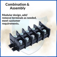 Bloc de bornes modulaire sur rail DIN TBC-100A, connecteur de distribution d'énergie 100A en alliage de cuivre, haute/basse tension, fabriqué en Chine