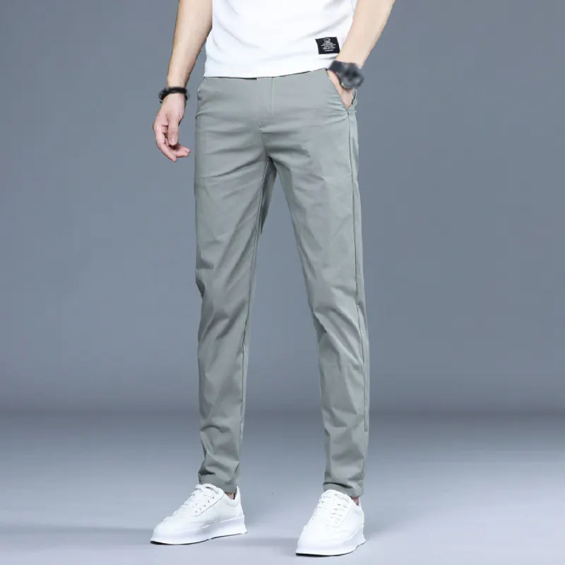 Spring Men's Casual Pants Straight Tube Fashionable Black Business Slim Trousers Formal Mens Chino Long Pants