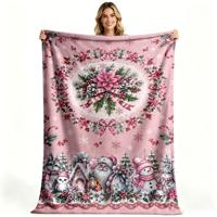 Couverture en microfibre polaire douce et confortable, thème Noël (Père Noël, Bonhomme de neige, Village), imprimée sur mesure, vente en gros, OEM, ODM