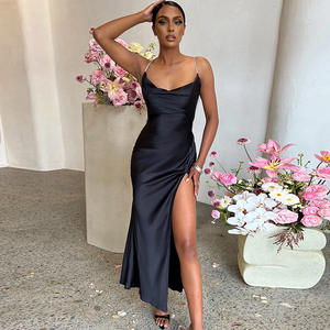 Liu Ming Y2K stile donna Sexy senza schienale abito lungo Modulare senza maniche prendisole solido vendita vendita all'ingrosso abbigliamento Club - Product Image 2