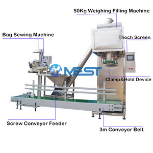 5kg <span class=keywords><strong>20</strong></span> kg 50kg grand sac tissé ensacheuse farine poudre d'alimentation pesage granulaire système de couture et remplissage Machine d'emballage - Product Image 4