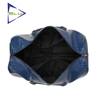 Sac de voyage BLU en cuir de crocodile pour homme, sac de sport, sac de week-end, sac de voyage personnalisé en cuir