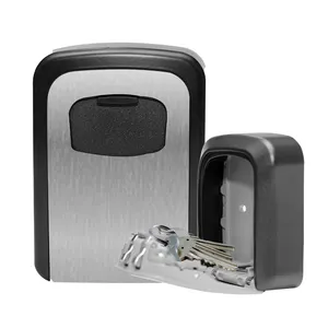 outdoor wall mounted small mini aluminum combination lock key storage box key box for car keys