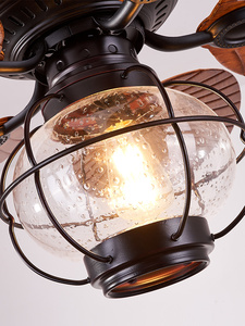 Custom Indoor/Outdoor 220V DC Motor 5 Blades Glass Ceiling Fan <b>Light</b> with <b>Remote</b> <b>Control</b> - Product Image 5