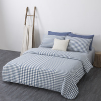 Housse de couette brodée, ensemble de draps en velours, housse de couette rayée, couvre-lit blanc pour hôtel, drap de lit en velours, draps blancs pour hôtel
