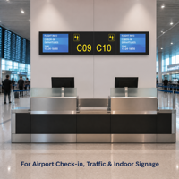 Panel de Señalización Digital LED de Montaje en Pared, Marco de Aluminio, Alto Brillo, Tamaño Personalizado para Pantalla de Información de Vuelos en Aeropuertos
