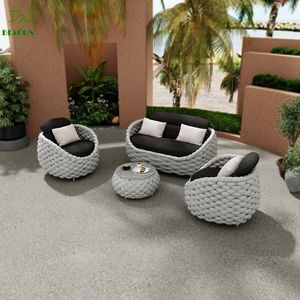Hotel terrazza per il tempo libero da giardino da <span class=keywords><strong>esterno</strong></span> in alluminio contemporanea impermeabile Villa cortile tessuto divano Set per Patio - Product Image 4