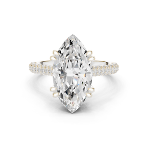 Anillo de Lujo de Oro de 10Kt, 14Kt, 18Kt con Baño de Rodio y Diamante Cultivado en Laboratorio de Corte Marquesa de 4ct para Mujer, para Boda, Compromiso, Aniversario - Product Image 5