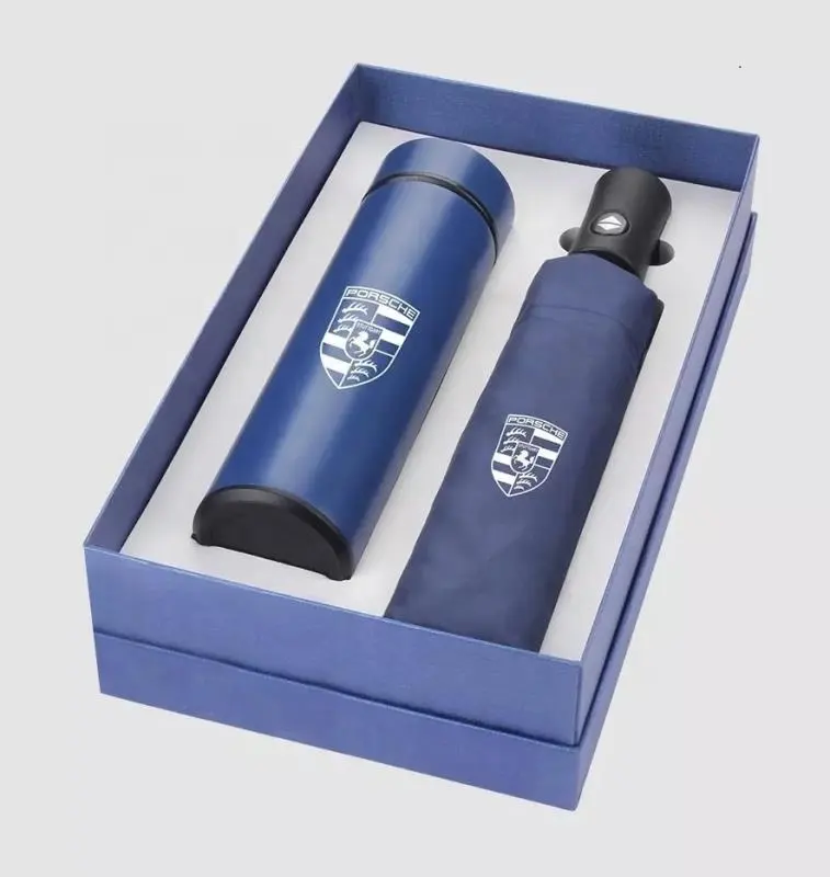 Neue Produkt idee Luxus-Geschenkset Automatischer Regenschirm & Wasser flasche mit Temperatur anzeige