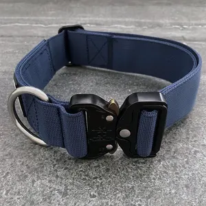 Heavy Duty Tactical Pet Collars Nylon Weave Design Collars Walk Dog Luxury Dog Training Collar Personalized RIBBONS Solid Derun