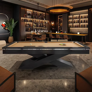 Table de <span class=keywords><strong>billard</strong></span>/<span class=keywords><strong>pool</strong></span> de luxe moderne de haute qualité avec plateau en ardoise 7/<span class=keywords><strong>8</strong></span>/9 pieds, poches en cuir véritable, rails en bois massif, usage intérieur TengBo - Product Image 4