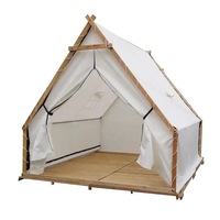 Tente de Dîner en Bois en Forme de Pyramide Pentagonale Style Influenceur pour Extérieur, Hôtel, Camping, Ferme, Barbecue, Étanche