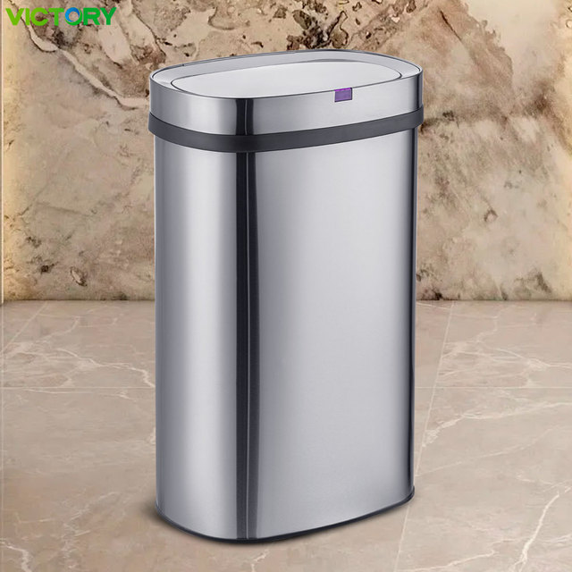 Cubo Inteligente De Basura Automatic Self Sealing Sensor Trash Bin 48L 58L Stainless Steel Smart Trash Can for Office Kitchen