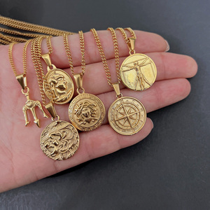 Colgante de brújula de Estrella del Norte para hombre, accesorio personalizado, ala de Ángel, plata, oro, acero inoxidable, joyería - Product Image 3