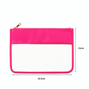 Transparent clair Pvc étanche plat maquillage monogramme blanc plaine <span class=keywords><strong>trousse</strong></span> <span class=keywords><strong>de</strong></span> <span class=keywords><strong>toilette</strong></span> pochette à fermeture éclair <span class=keywords><strong>trousse</strong></span> <span class=keywords><strong>de</strong></span> maquillage filles femmes sac cosmétique - Product Image 5