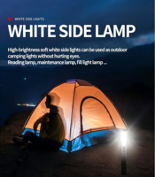 Lampe de travail magnétique rechargeable en forme de stylo, lampe torche d'inspection LED COB avec lumière d'avertissement rouge pour la réparation, le camping, les situations d'urgence