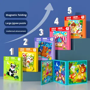 Rompecabezas Magnéticos Educativos <span class=keywords><strong>de</strong></span> Madera <span class=keywords><strong>de</strong></span> Bloques Grandes para Niños Pequeños, Niveles Avanzados 1-5, Rompecabezas Plano - Product Image 1