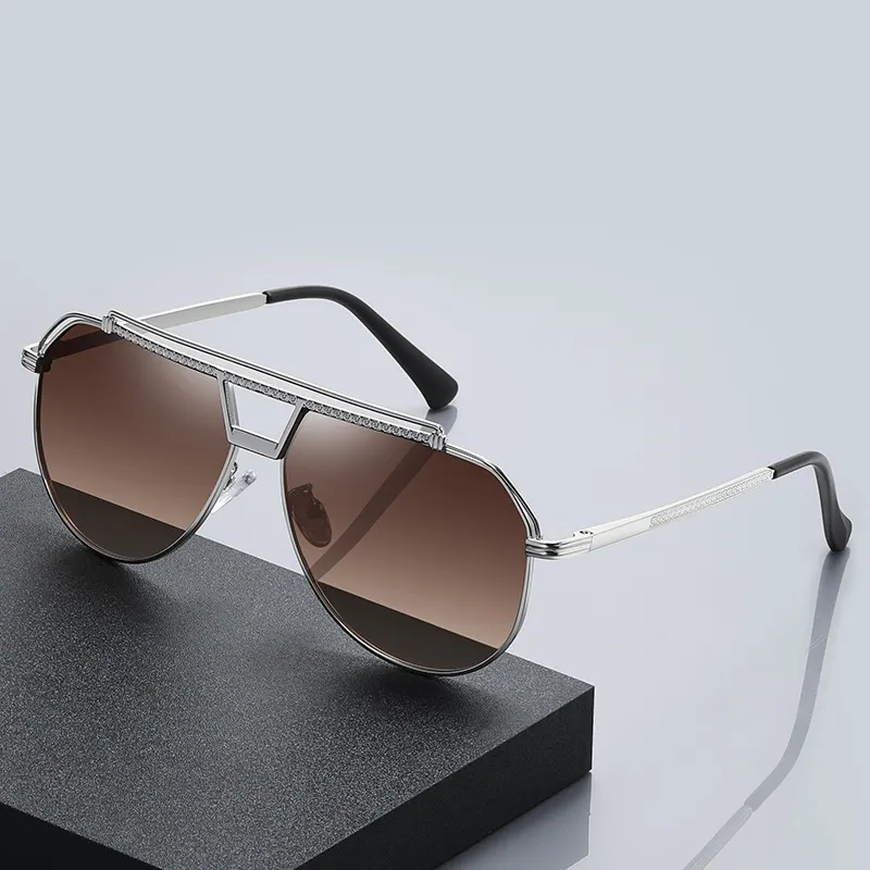 JS8533 Black Style Men Luxury Punk Metal Classic Retro Sunglasses Men Glasses Vintage Metal Polarized Lens Sunglasses