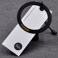 Étiquette en papier de haute qualité, écologique, personnalisée, avec impression de technologie de gaufrage à motif circulaire, pour sacs, chaussures, vêtements